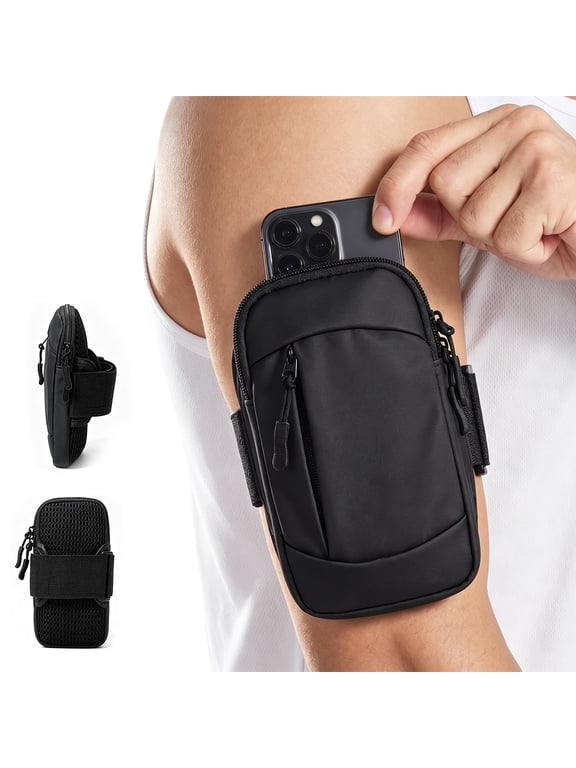 Running Armband Phone Holder, Adjustable Arm Wrist Bag for Men Women, Sports Armband for Gym, Cycling, Workout, Fits Smartphones Up to 6.7 Inches