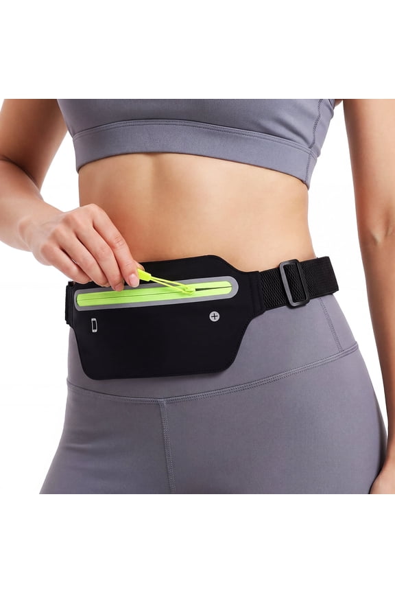 Slim Running Belt, Ultra Light Bounce Free Funny Pack Waist Pouch Fitness Workout Belt Sport Waist Pack Exercise Waist Bag for Apple iPhone Samsung in Running Gym Marathon Cycling