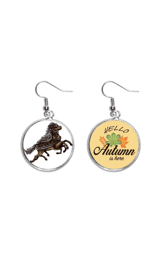running horse armor animal art grain earring dangle autumn earring jewelry