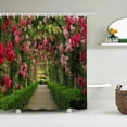 thumbnail image 1 of rural pastoral flower scenery shower curtains bathroom shower curtain 3D fabric bath curtain with hooks waterproof bath screen, 1 of 5