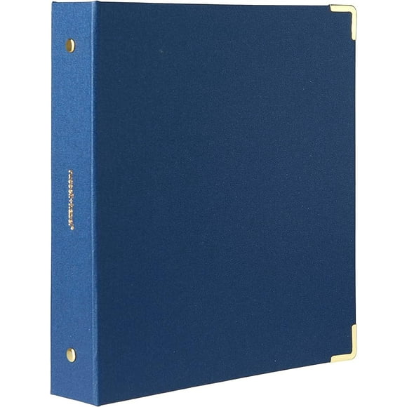 russell+hazel Mini Bookcloth Signature 3 Ring Binder, Office Supplies, Denim, 8 x 9