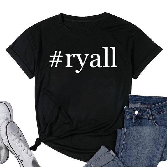 #ryall - Women's Soft Comfortable Hashtag Short Sleeve T-Shirt Black Medium