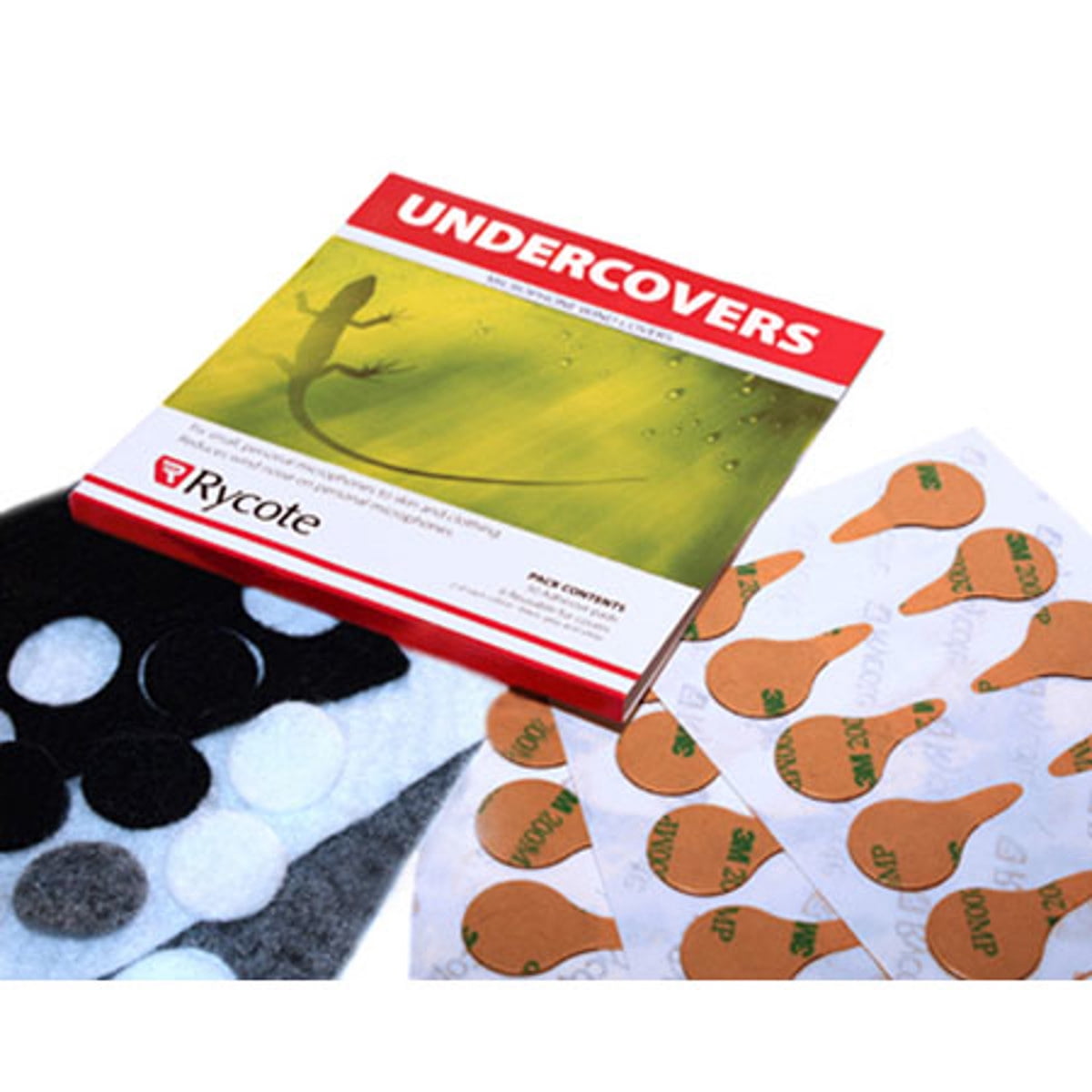 Rycote 065104 Undercover with 100 Stickies and Fabric Discs for Lavalier Microphones, 100 Uses, Black