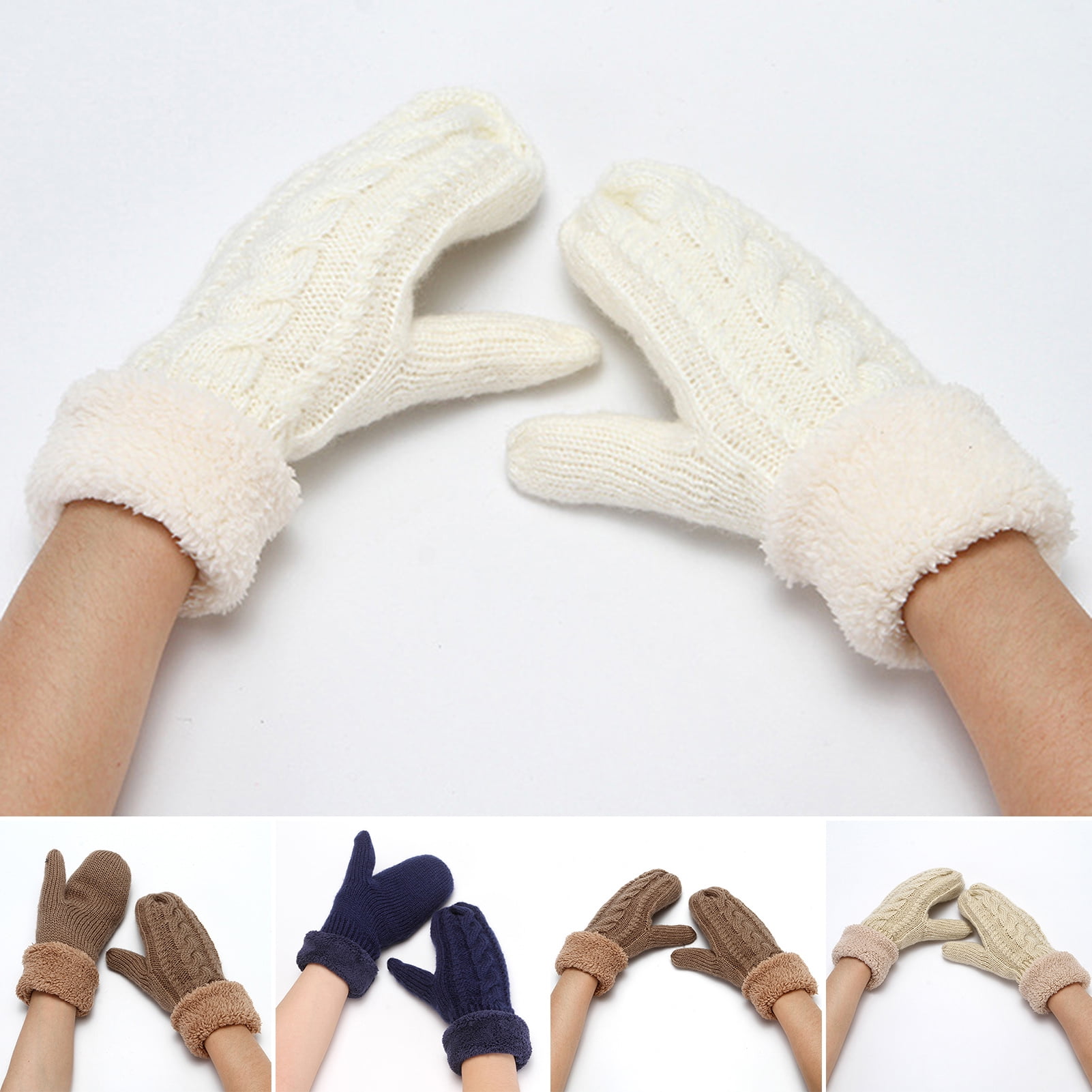 rygai 1 Pair Women Gloves Fleece Soft Thickened Comfortable Good