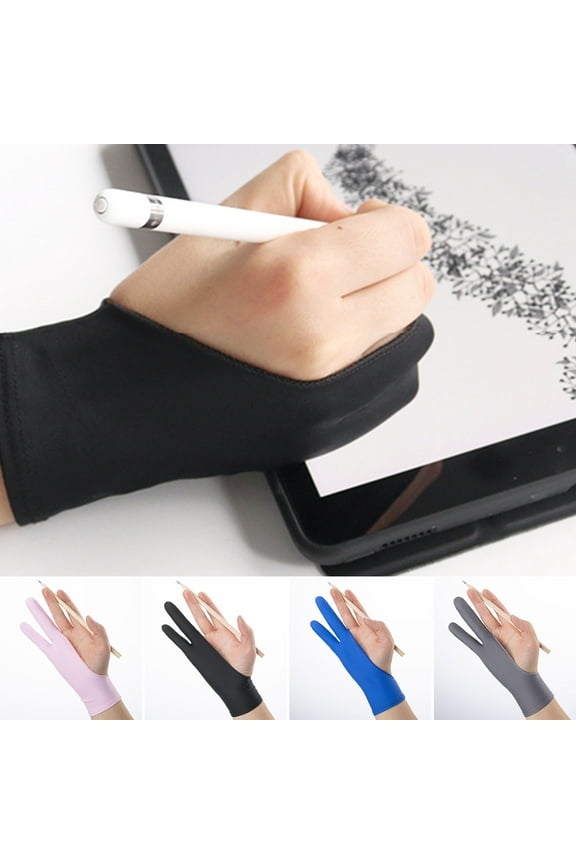 1Pc Artist Drawing Glove Stretchy Prevent Mess Up Firm Stitching Pencil Graphics Anti-mistouch Gloves for Office,Black S