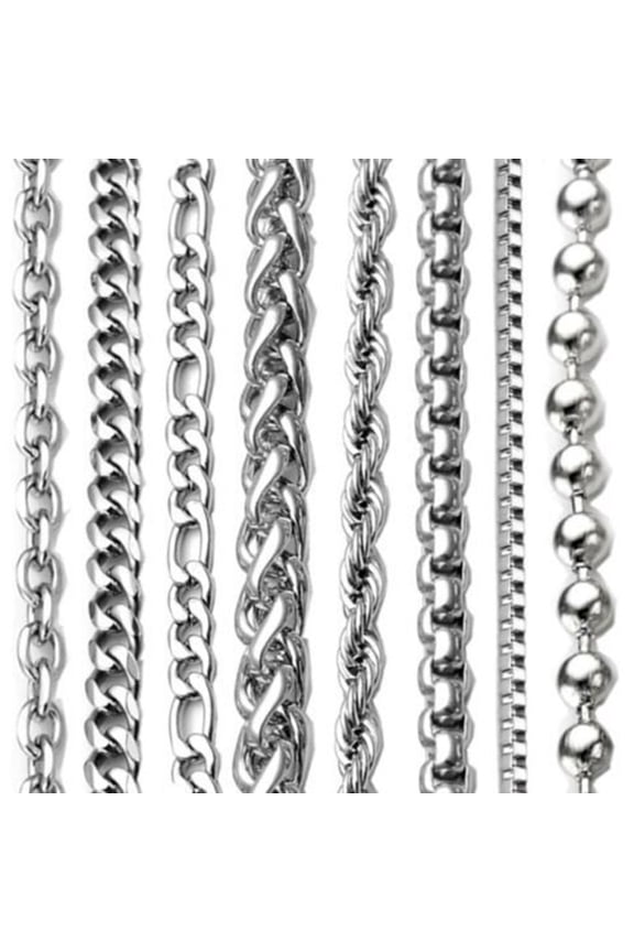 2-9mm Men's Women's Stainless Steel Silver Plated Twist Link Chain Necklace,6mm 18Inch #4 Wheat Chain