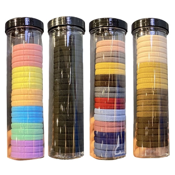 rygai 20Pcs Hair Band High Elasticity Anti-slip Super Soft Assorted Hair Accessories Solid Color Girls Hair Band Ponytail Holder for Daily Life,Black