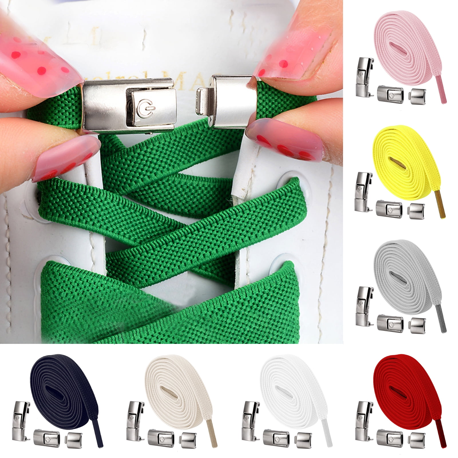 rygai 2Pcs No Tie Shoelaces Heavy Duty Quick Release Press Lock Lazy ... - Easy-Release Shoelaces For Toddlers