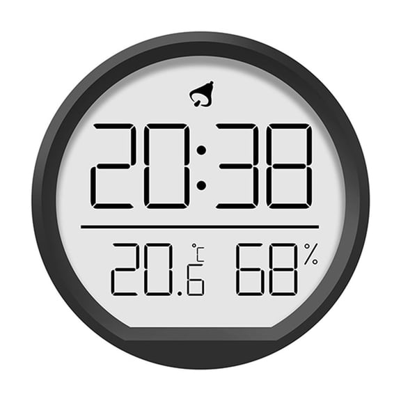 rygai Alarm Clock Modern Wall Clock with Alarm Time Temperature And Humidity Display for Home Office Decor