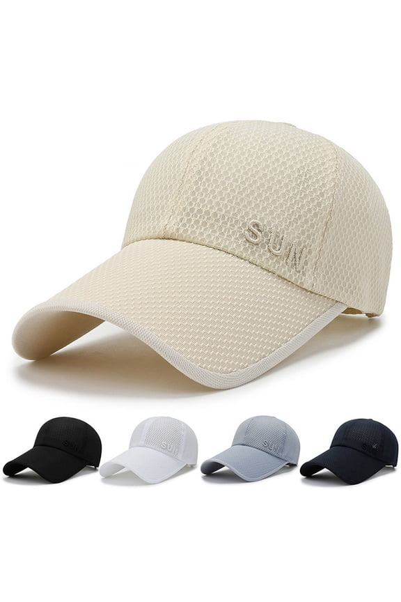 Baseball Cap Buckle Closure Sun Protection Breathable Outdoor Hat for Women Black
