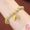thumbnail image 1 of rygai Beaded Bracelet Unique Light Luxury Minimalistic Compact Good Symbolism Solid Imitation Jade Hand Ornament Bracelet Clothing Gift,Green, 1 of 7