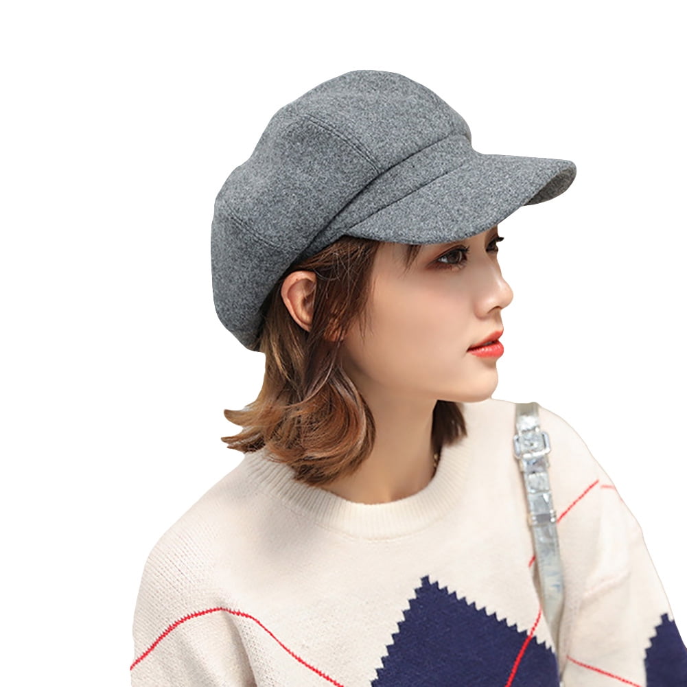 rygai Womens Hat Beret Cap Wide Brim Retro Style Casual Cap Sun
