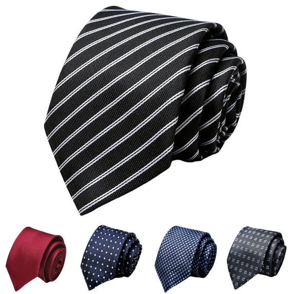 rygai Business Tie Adjustable Firm Stitching Embroidery Lightweight Groom Tie Decorative Multi Styles Dot Striped Wedding Tie Party Tie,R