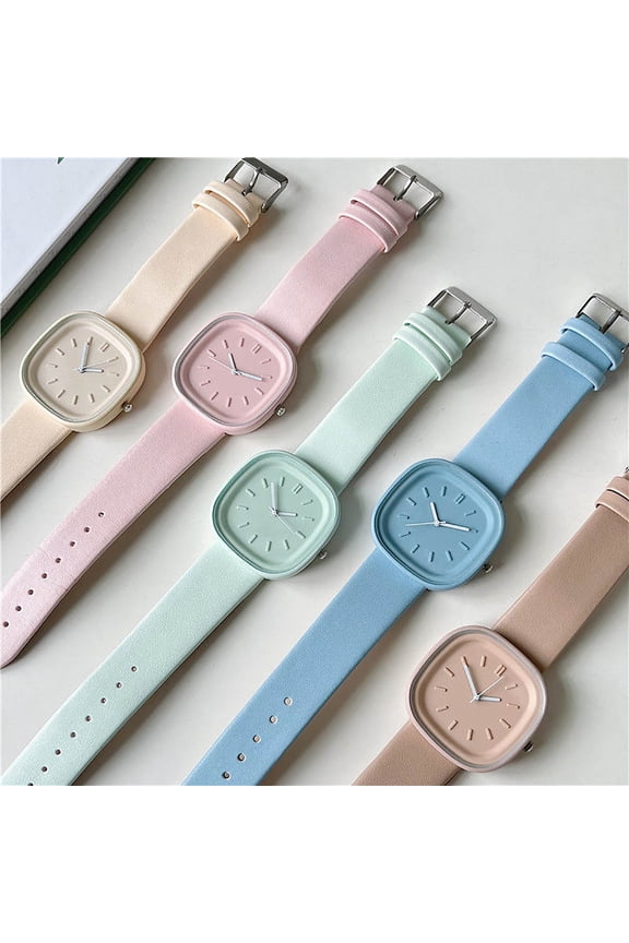 Fashion Watch Square Dial Quartz Movement Sport Style Pin Buckle Pointer Precise Time Gift Male Female Quartz Wristwatch Outdoor Gift,Beige