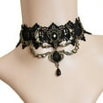 thumbnail image 1 of rygai Faux Gem Black Lace Ring Bracelet Women Gothic Punk Style Necklace Bracelet Jewelry Accessory,Necklace, 1 of 8