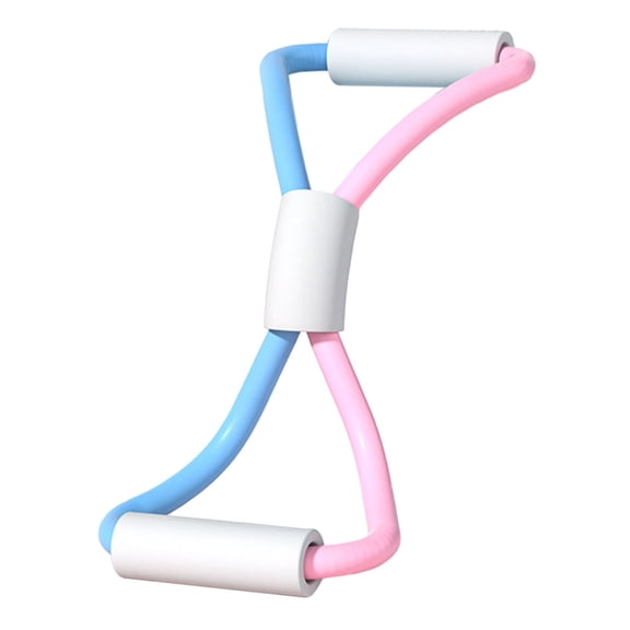 rygai Figure 8 Exercise Band Elastic Band Chest Expander with Non-Slip Handle Reusable Lightweight Physical Therapy Women Men Fitness Pulling Rope Elastic Band