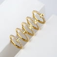 thumbnail image 1 of rygai Finger Ring Adjustable Opening 26 Alphabet Faux-diamond-set Geometric Inlay Sparkling Letter Band Ring Gift,Golden Q, 1 of 8