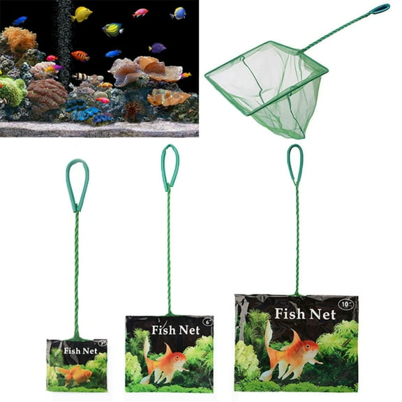 rygai Fish Net Long Handle Strong Bearing Aquarium Accessory Fine Mesh Aquarium Net for Transferring,6inch