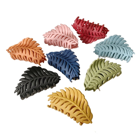rygai Hair Clip Frosted All-match Hair Accessories Leaf Shape Women Claw Clip for Thin/Thick Hair,Sky Blue