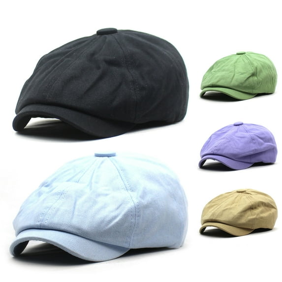rygai Hat Newsboy Cap Vintage Elastic Band Adjustable Peaked Cap for Daily Wear Khaki