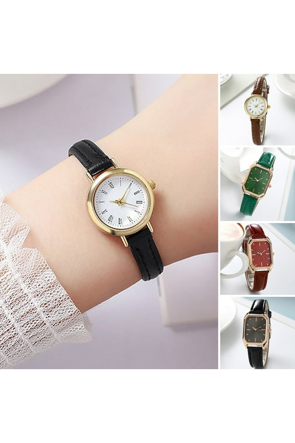 Ladies Watch Accurate Thin Strap Delicate Vintage Ultra-small Dial Decoration Alloy Academy Style Quartz Watch Clothing Gift,Brown