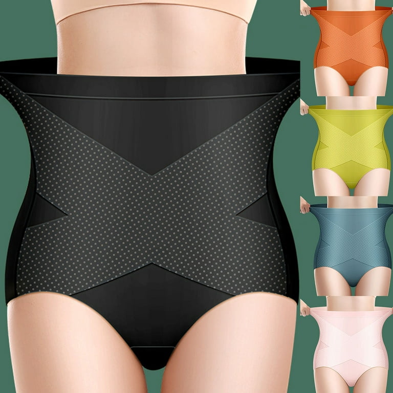 rygai Lady Panties High Waist Lightweight Butt-lifted Tight Waist Women  Underpants for Daily Wear,Black XL
