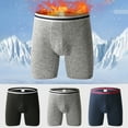 thumbnail image 1 of rygai Men Boxers U Convex Breathable Non-slip Anti-septic Anti-static Keep Warm High Elasticity Constant Temperature Men Underpants for Inside Wear,Black 3XL, 1 of 8