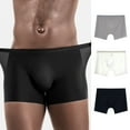 thumbnail image 1 of rygai Men Panties Thin Breathable Trace-less Detailed Raised Bag Protective Nylon Ice Silk Men Underwear Men Accessory,Black,3XL, 1 of 8