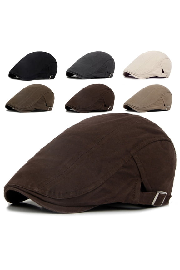 Men Women Causal Duckbill Cap Outdoor Sports Flat Beret Hat Dark Khaki