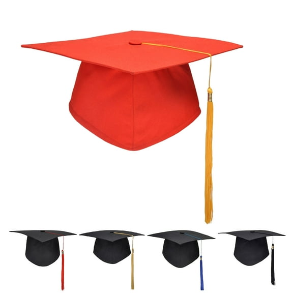 rygai Mortarboard Tassels Solid Color Classic Design Square Board Breathable Decorative Comfortable Unisex Graduation Party Hierophant Hat Headwear,E