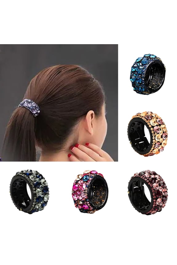 Non-slip Comb Design Elegant Ponytail Hair Clip Colorful Rhinestone Decor Ponytail Hairpin Styling Tool,G
