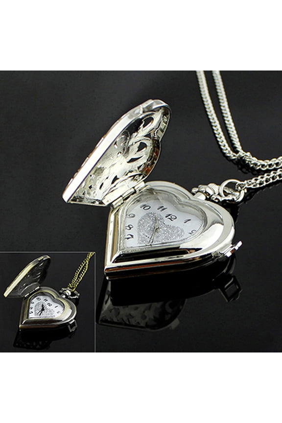 Pocket Watch Vintage Hollow Heart-shaped Alloy Vintage Pocket Watch for Daily Life,Bronze