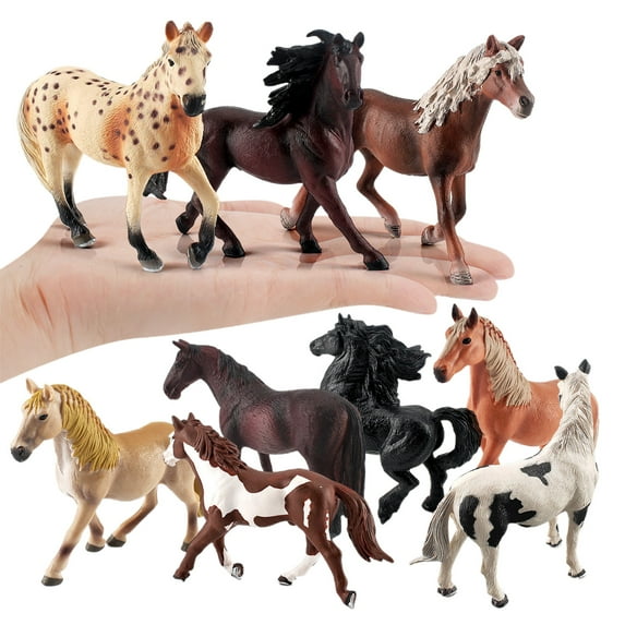 rygai Realistic Horse Sculpture, Premium Plastic Figurine, Lifelike Animal Statue for Home Décor, Toy Collection, and Gift Ideas