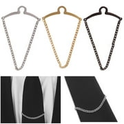 rygai Tie Pin All Match Anti-rust Prevent Sagging Polished Non-oxidizing Fixing Tightly Men Tie Chain Tack Clip Locking Pin Dress Gift,Golden