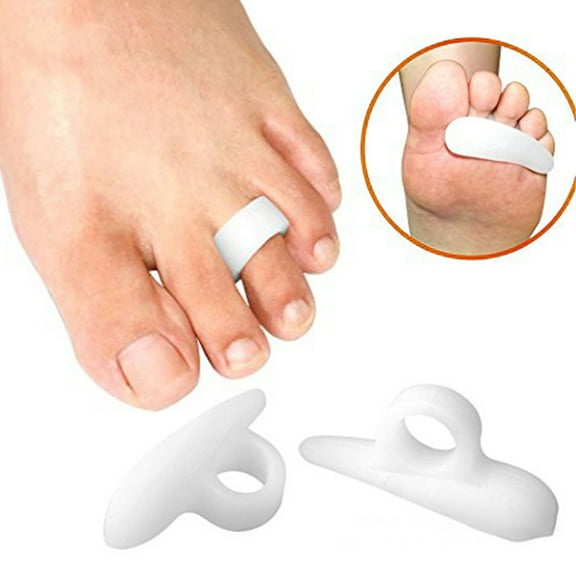 rygai Toe Corrector Single Hole Claw Fix Firmly Silicone Thumb Finger Correction Straightener Foot Care Tool,Skin Color