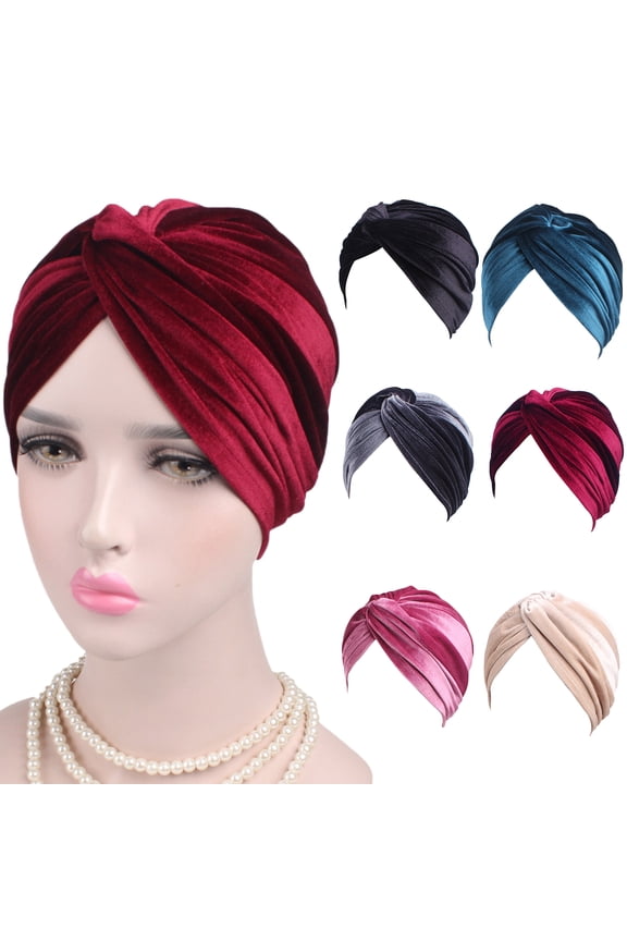 Turban Cap Cross Shape Lady Stretchy No Brim Indian Turban Hat for Spring Autumn Winter Grey