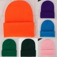 thumbnail image 1 of rygai Winter Fall Women Cuffed Knitted Hat Student Beanie Cap Gift Orange, 1 of 1