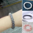 thumbnail image 1 of rygai Women Bracelet Elegant Gradient Half Transparent Glossy Glass Round Beads Ladies Bracelet Fashion Jewelry,Grey, 1 of 7