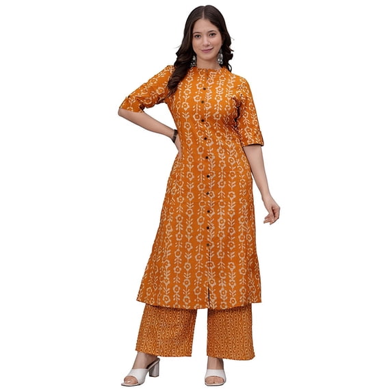 rytras Women A-Line Kurta Set with Palazzo Pants - Indian Ethnic Traditional Wear Kurta Set