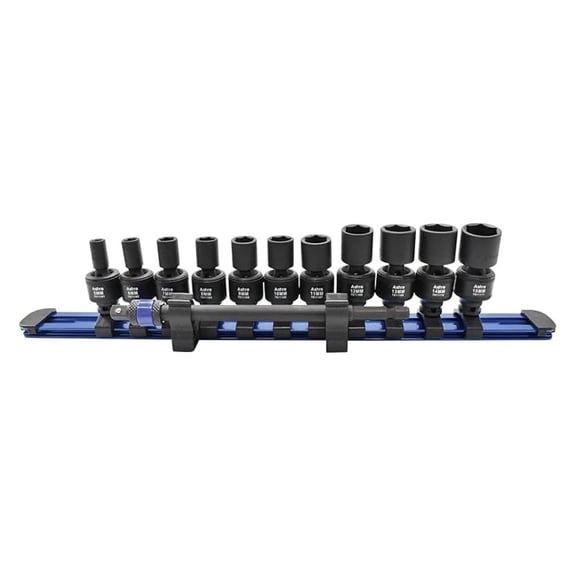 s 78111 12pc 1/4" Square & Hex Drive Magnetic Universal 6pt Impact Socket Set for Impact Wrenches & Drivers