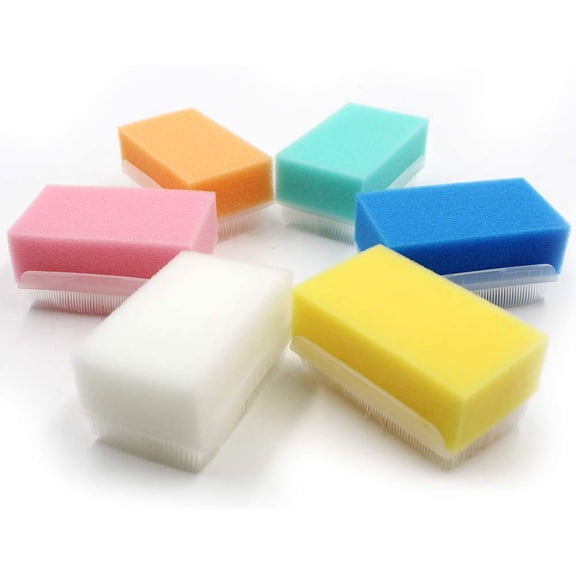 's Autism Sensory Brush for Therapy,Surgical Scrub Brush,Bbaby Sponge for Bathing, Cradle Cap Brush (6Pack)