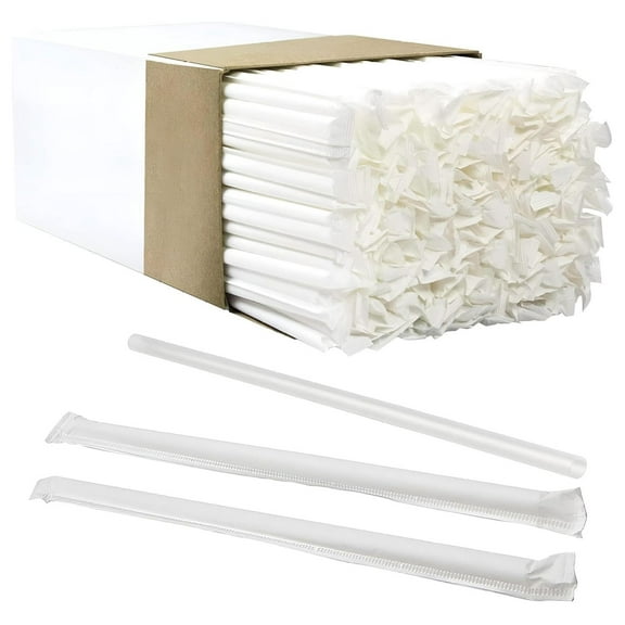 s BPA-Free, Big, Premium Straws in 300 Pack. Individually Paper-Wrapped, Clear, Thick, & Jumbo Sized (Big at 10.25 in Tall, .3 in Wide). Restaurant-Grade. Perfect for tall cups or .