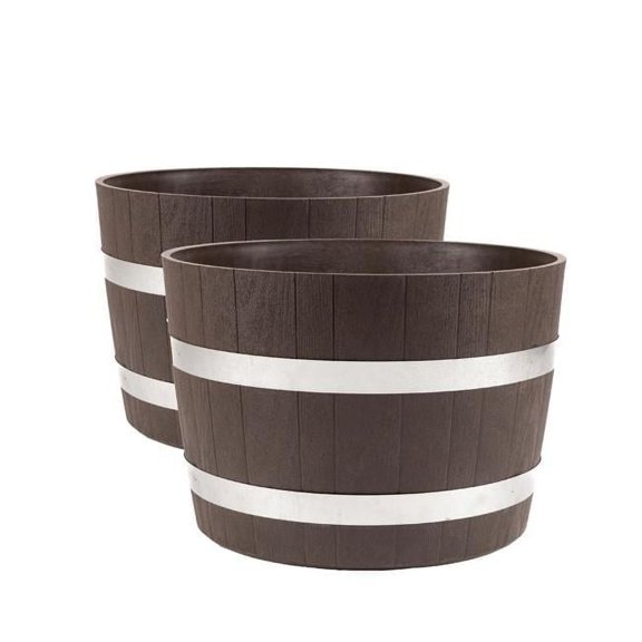 s Better Barrel Planter 2-pack Walnut