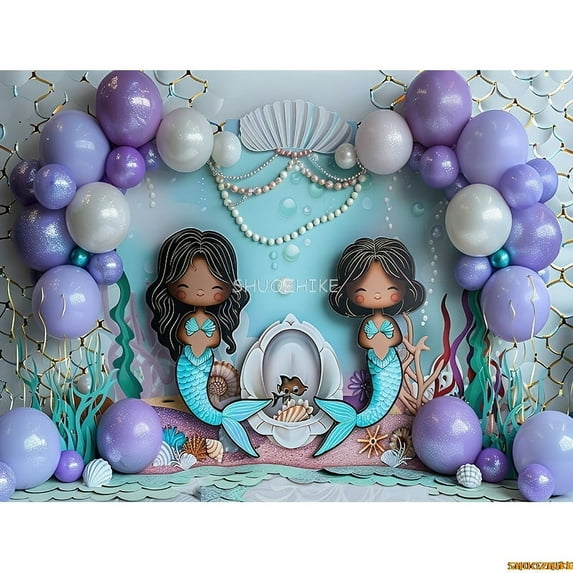 s Birthday Party Photography Backdrops Props Unicorn Colorful Balloons Arch Newborn Baby Photo Background Props DF-07