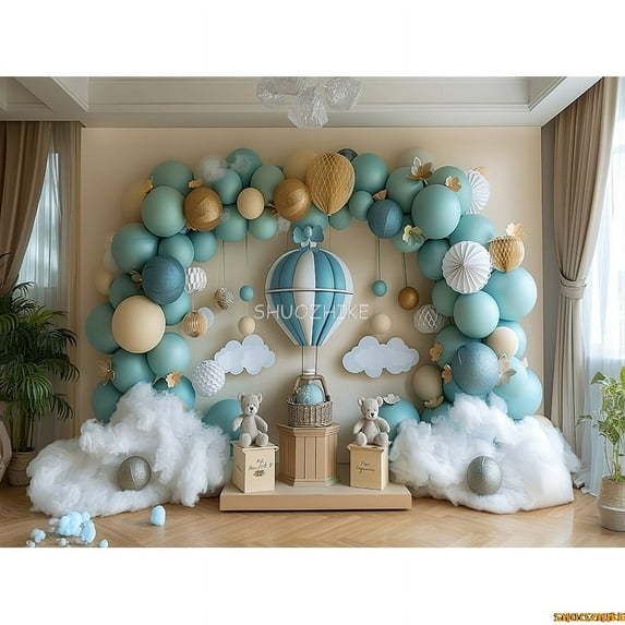 s Birthday Party Photography Backdrops Props Unicorn Colorful Balloons Arch Newborn Baby Photo Background Props DF-08