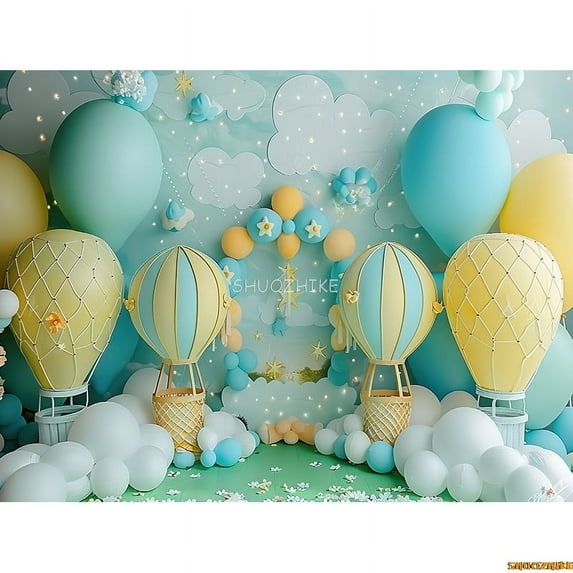 s Birthday Party Photography Backdrops Props Unicorn Colorful Balloons Arch Newborn Baby Photo Background Props DF-08