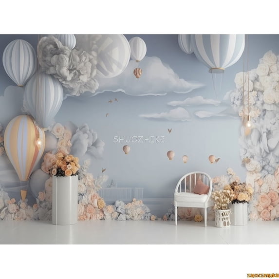 s Birthday Party Photography Backdrops Props Unicorn Colorful Balloons Arch Newborn Baby Photo Background Props DF-08