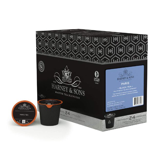 s Black Single Serve Tea Pods, Pack Compatible with K Cup Brewers