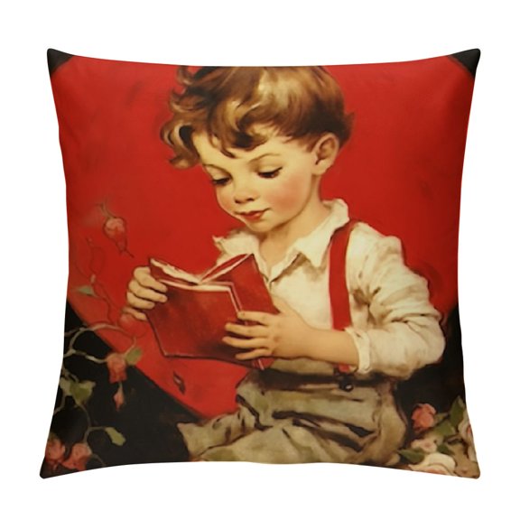 s Day Pillow Covers Girl Dog Decor Red Retro Throw Pillow Covers Decorative Throw Pillows s Day Decorations