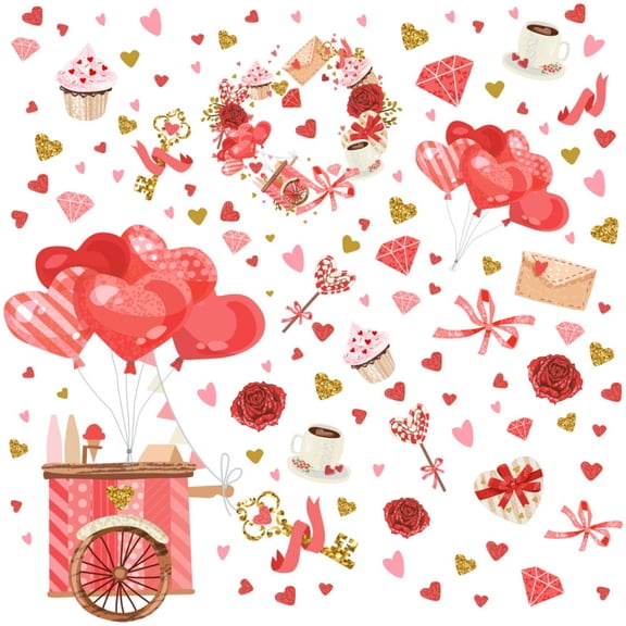 s Day Window Decoration Stickers PVC Adhesive Lips Festival Wall Stickers Adhesive